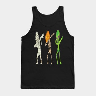 Kids Dab Pumpkin Skeleton Alien Tank Top